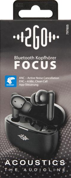 Produktbild 2GO Bluetooth Headset Acoustic Focus True Wireless Stereo (ANC, 5 h, Kabellos)