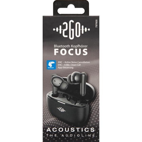 Thumbnail - 2GO Bluetooth Headset Acoustic Focus True Wireless Stereo (ANC, 5 h, Kabellos), Kopfhörer, Schwarz