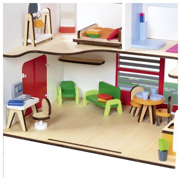 Actual product image Goki Tragbares Puppenhaus Eco House mit Zubehör