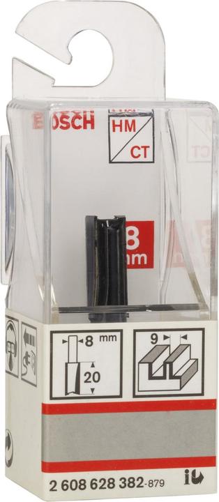 Immagine prodotto Bosch Professional Zubehör Fresa per scanalature, 8 mm, D1 9 mm, L 19,6 mm, G 51 mm. Per le frese manuali