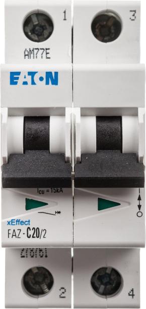 Produktbild Eaton FAZ-C20/2 LS-Schalter 20A 278761 2p C-Char 278761