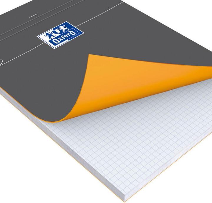 Actual product image Oxford Notepad, DIN A4, squared, 80 sheets, grey (A4, Checked, No binding)
