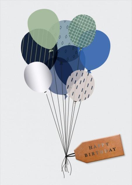 Immagine prodotto Biglietto di buon compleanno con palloncini (1 pz.)