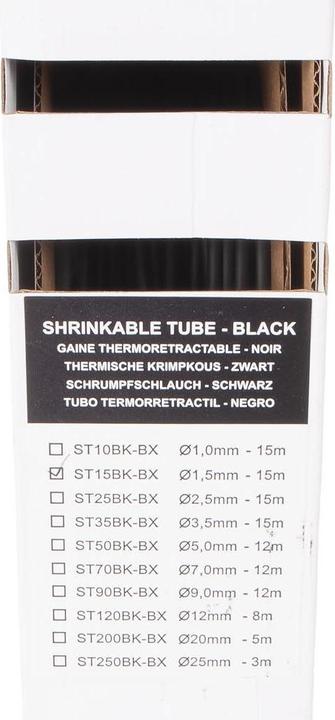 Image du produit Velleman GAINE THERMORÉTRACTABLE 2:1 - 1.5mm - NOIR - 15m (1 x)