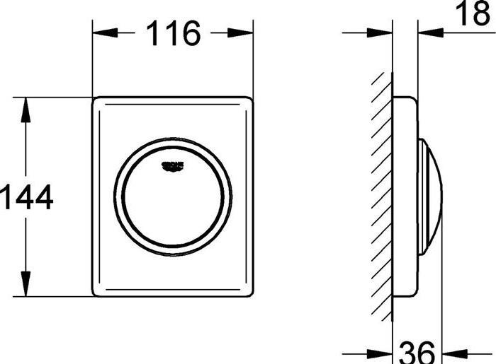 Produktbild Grohe Skate Air Betätigungsplatte, für Urinal, chrom