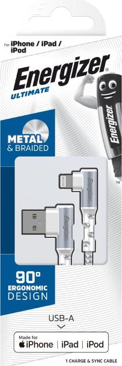 Produktbild Energizer 90°-Kabel - USB-C - 2 m, weiss (2 m, USB 3.2 Gen 1)