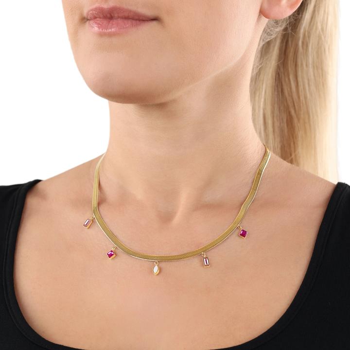 Immagine prodotto Amor Collana da donna, in acciaio inossidabile, vetro e pietre sintetiche. (Acciaio inossidabile, 42 - 45 cm)