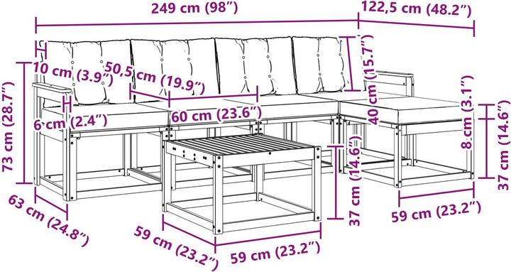 Produktbild vidaXL Outdoor-Sofa