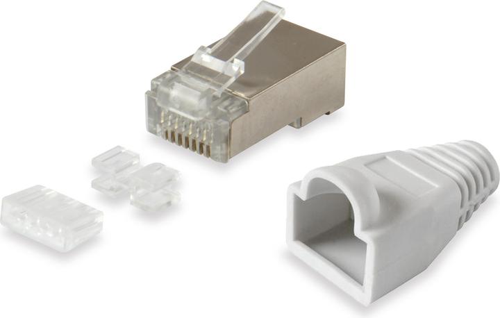 equip RJ45 plug: 100 pack shielded (S/FTP, CAT6)
