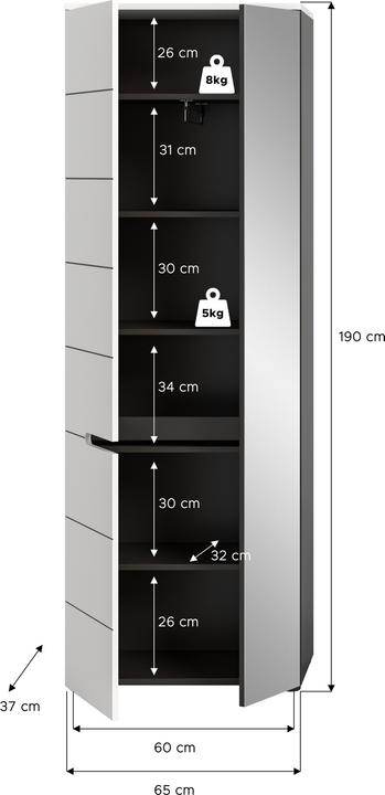 Produktbild Xonox Home Canu (65 x 37 x 190 cm)