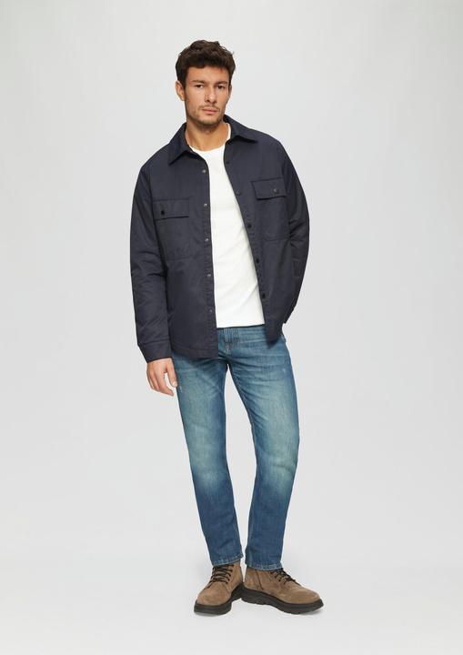 Produktbild S.Oliver T-Shirt Baumwoll-T-Shirt mit Frontprint und Flammgarnstruktur (M)