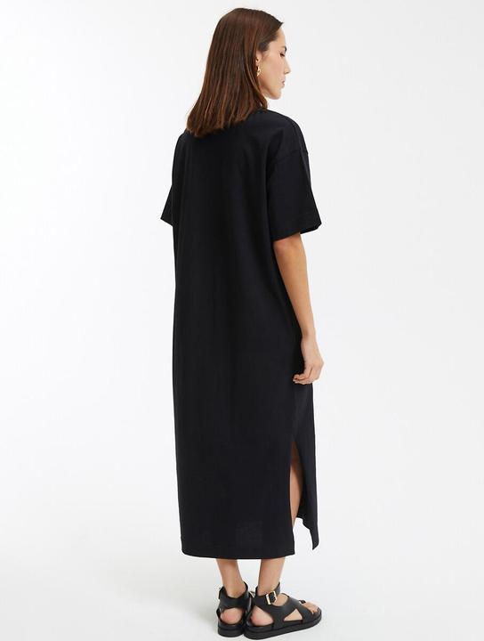 Actual product image La Redoute Collections Long jersey dress with button placket on the shoulder (XS)