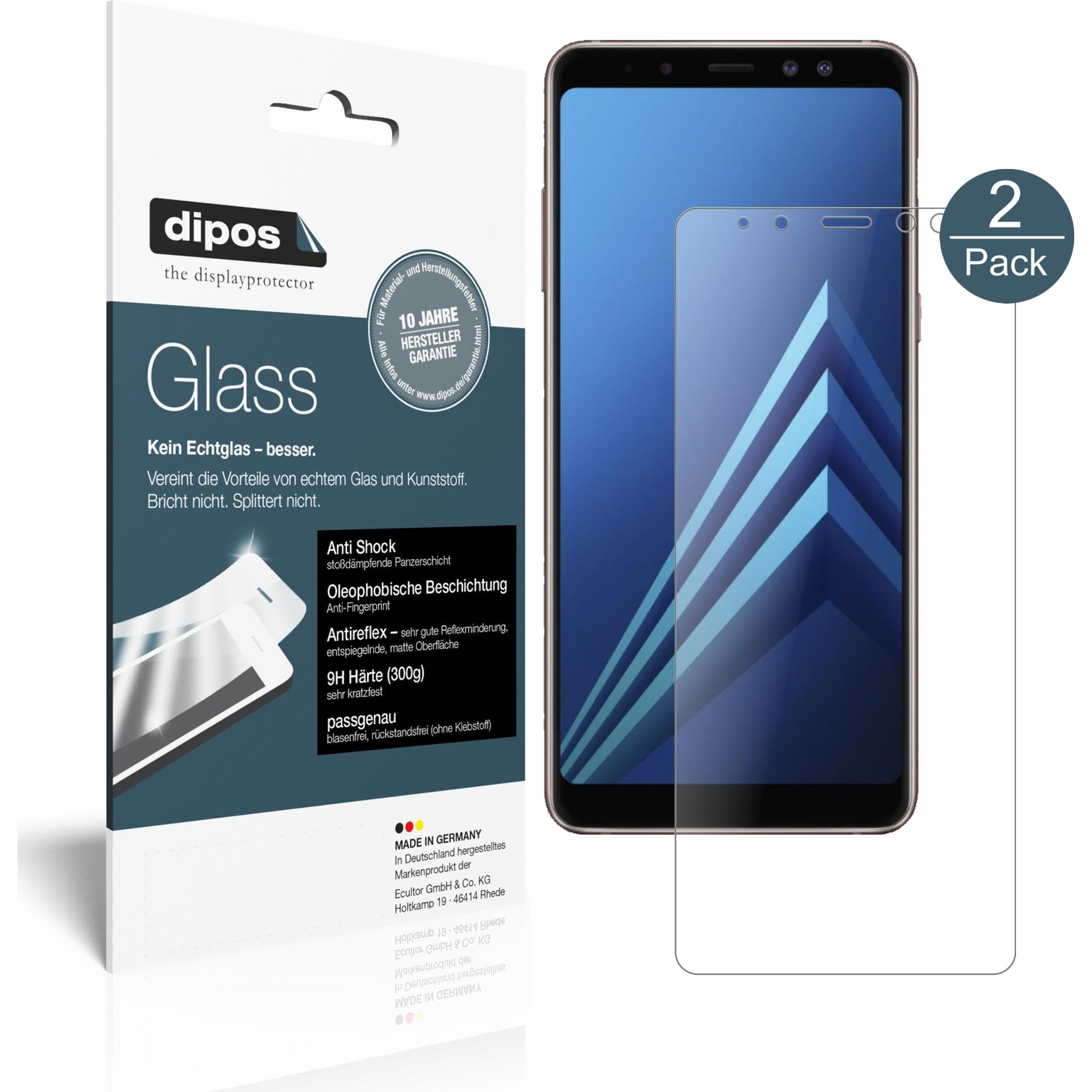 Dipos Displayschutz Anti-Shock (2 Stück, Samsung Galaxy A8 (2018)), Smartphone Schutzfolie, Transparent