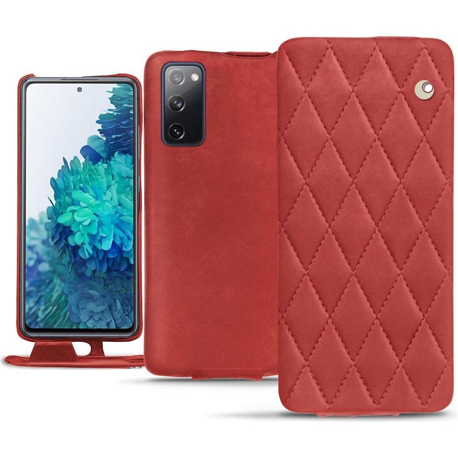 Noreve Lederschutzhülle vertikal (Samsung Galaxy S20 FE), Smartphone Hülle, Rot