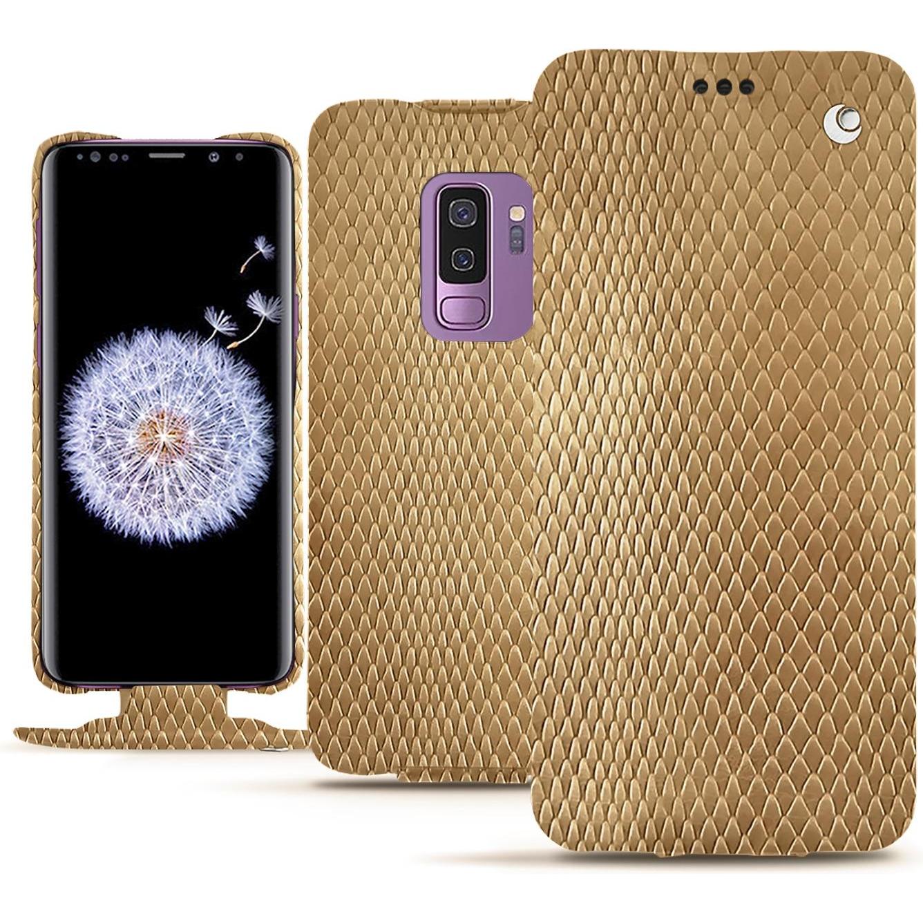 Noreve Lederschutzhülle vertikal (Samsung Galaxy S9+), Smartphone Hülle, Beige