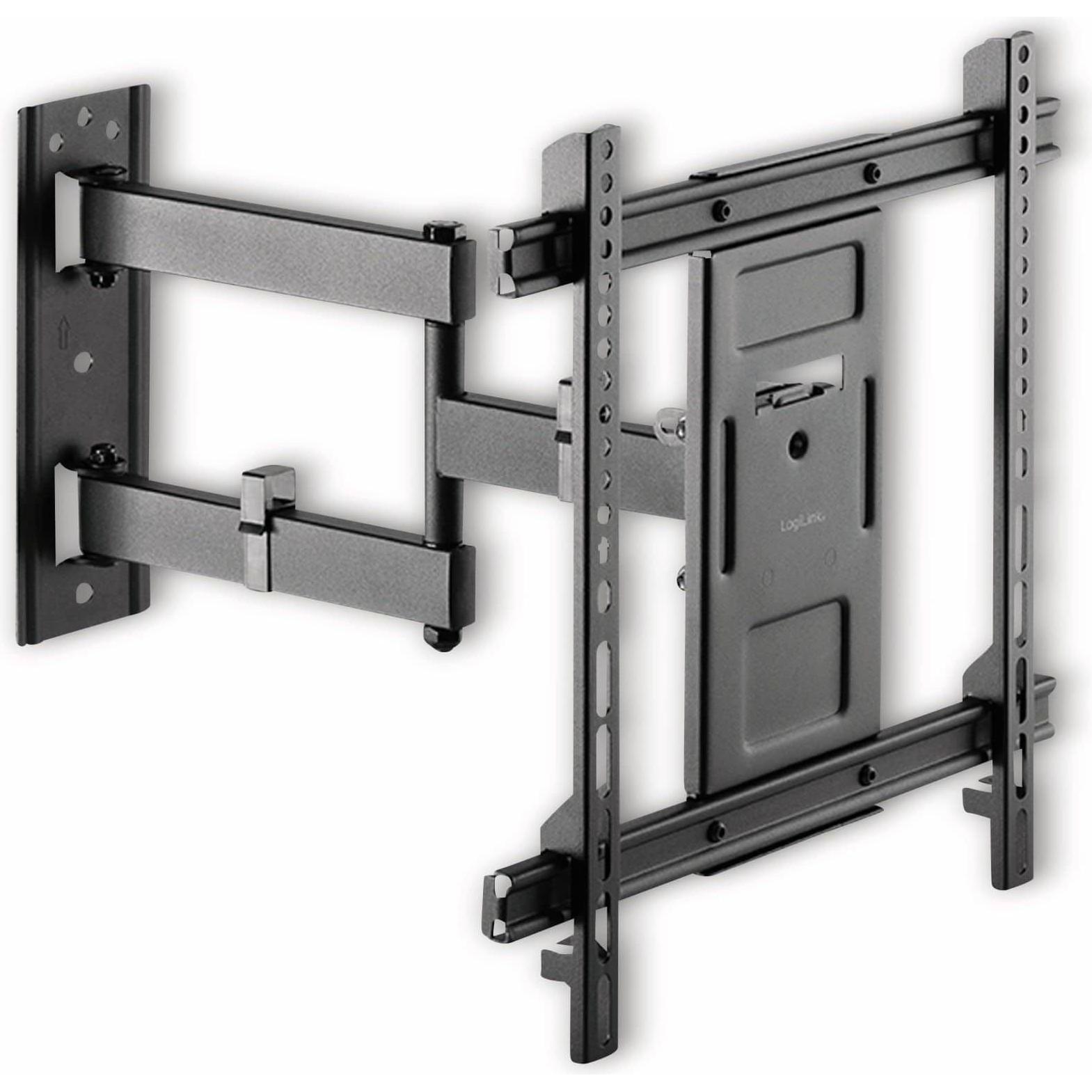 LogiLink Klammer für LCD-TV / gekrümmter LCD-TV (full-motion) (Wand, 70", 50 kg), TV Wandhalterung, Schwarz