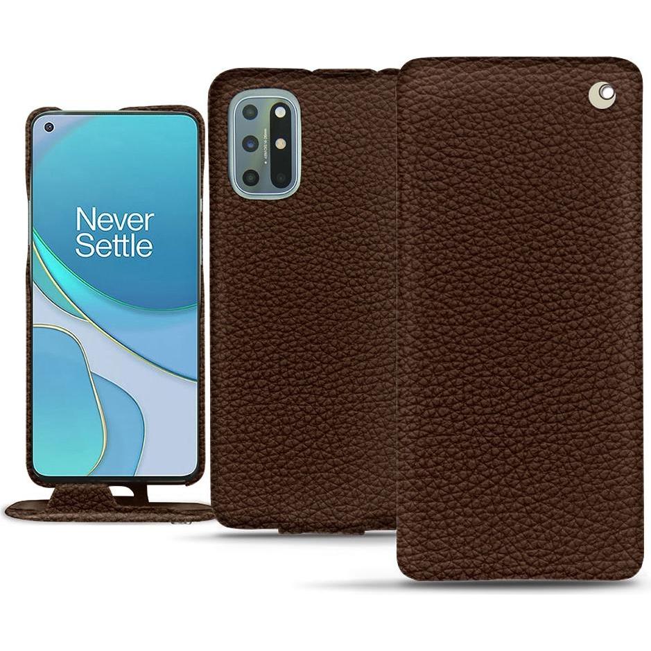 Noreve Lederschutzhülle vertikal (OnePlus 8T), Smartphone Hülle, Braun