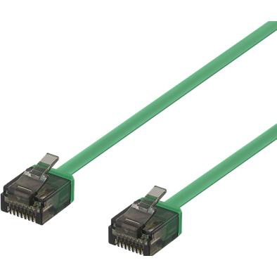 Thumbnail - Deltaco U/UTP Cat6a patch cable flat 1m 1mm thick green (U/UTP, CAT6a, 1 m), Netzwerkkabel