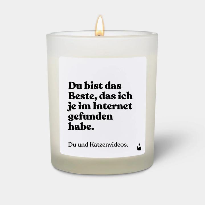 Immagine prodotto Chatty Candles Candela profumata Woody Sei la cosa migliore che abbia mai trovato su internet. Tu e i video dei
