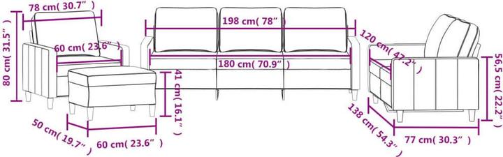 Produktbild vidaXL Gerhardina (2-Sitzer, 3-Sitzer, Polstergruppe)