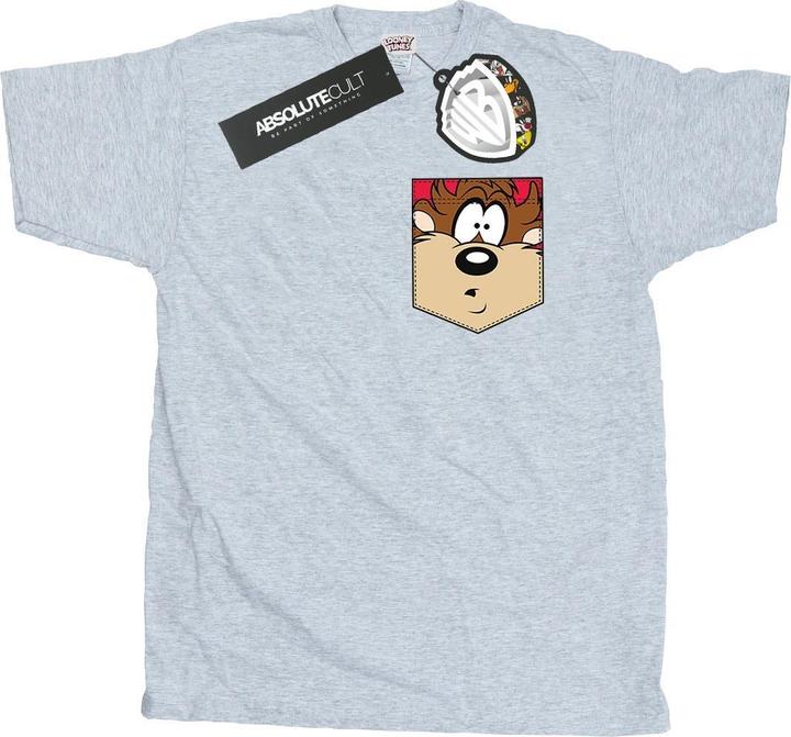 Image du produit Looney Tunes - T-shirt TASMANIAN DEVIL FACE FAUX POCKET - Homme (M)