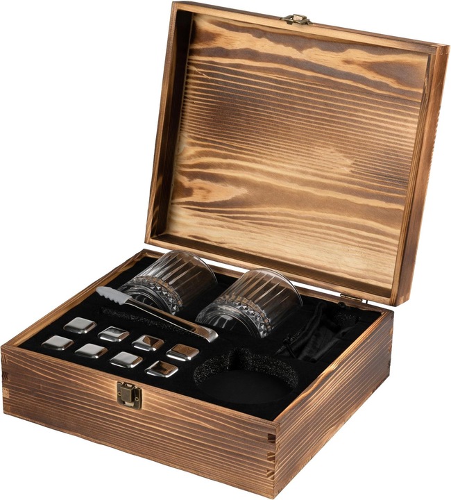 Produktbild FTM Whiskysteine Geschenkbox Braun (2 dl, 2 x, Whiskygläser)