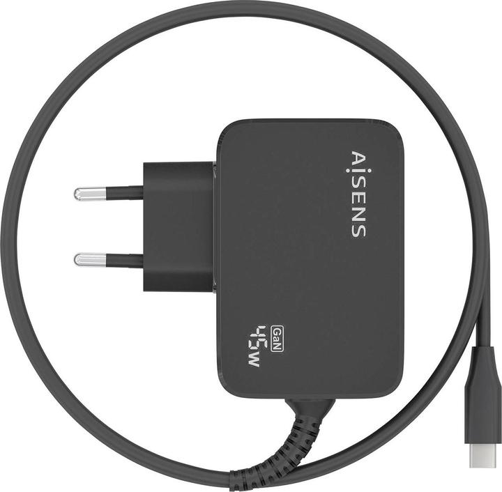 Actual product image Aisens CARGADOR GAN 45W PD3.0 1XUSB-C 1.8M NEGRO (45 W, 1 portion)