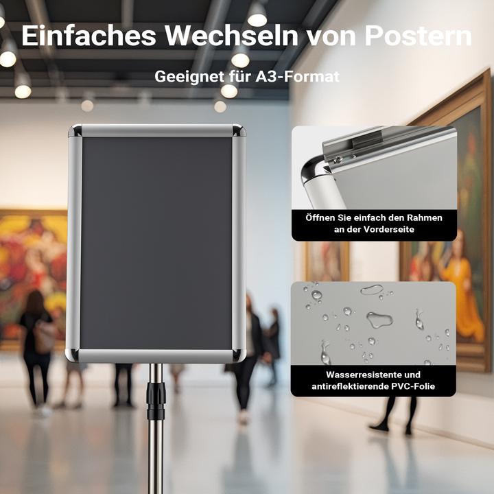 Immagine prodotto Wiltec Stand di presentazione 88-138cm Stand informativo Stand espositivo Stand pubblicitario (A3)