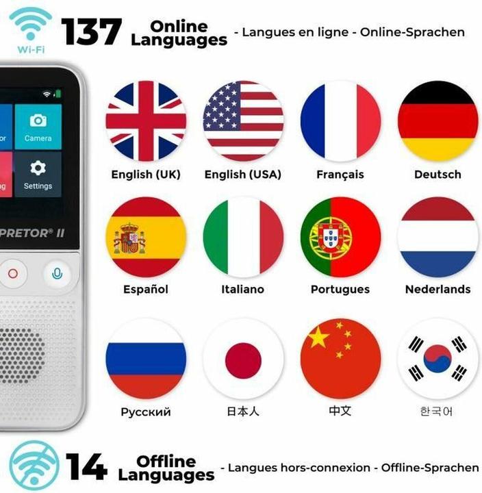 Produktbild Lexibook Interpretor 2 Sofortiger Sprachübersetzer mit künstlicher Intelligenz 137 Sprachen mit Kamera