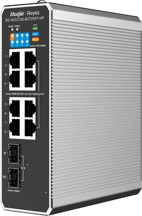Produktbild Ruijie Reyee RG-NIS2100-8GT2SFP-HP Industrial switch (8 Ports)