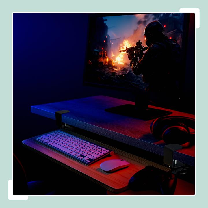 Produktbild Relaxdays Ausziehbare Tastaturablage zum Klemmen