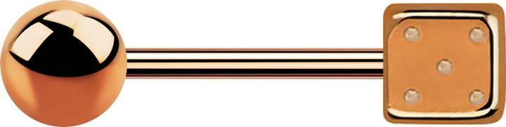 Image du produit Star Piercing Micro Barbell or rose avec boule et cube (sans laiton, Acier chirurgical 316L)