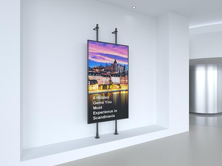 Image du produit Multibrackets Support mural au sol avec tube Dopper, VESA 200x