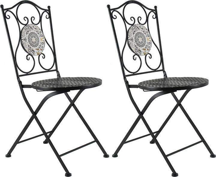 Produktbild HTI-Living Gartenstuhl 2er-Set Metall Schwarz Algier