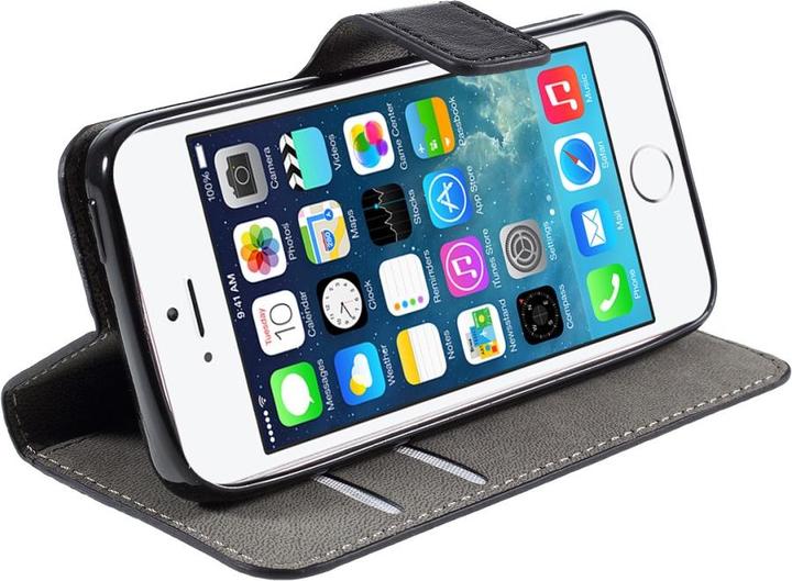 Produktbild Ueli Express iPhone SE 2016 / 5s / 5 Buch Etui Tasche Kunstleder mit Kartenfach Schwarz (Apple iPhone 5, Apple iPhone 5s)