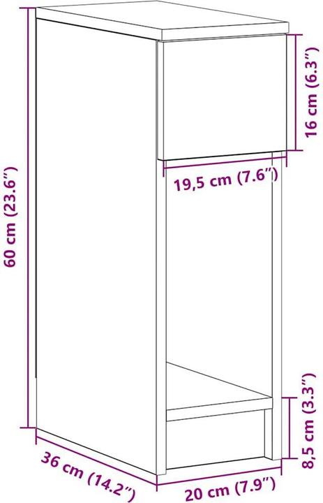Immagine prodotto vidaXL Nachttisch (20 x 36 x 60 cm)