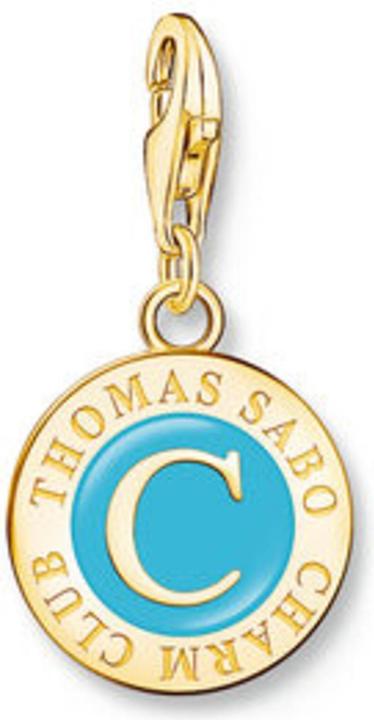 Produktbild Thomas Sabo Member Charm türkiser Charmista Coin vergoldet (925er Silber, Emaille)