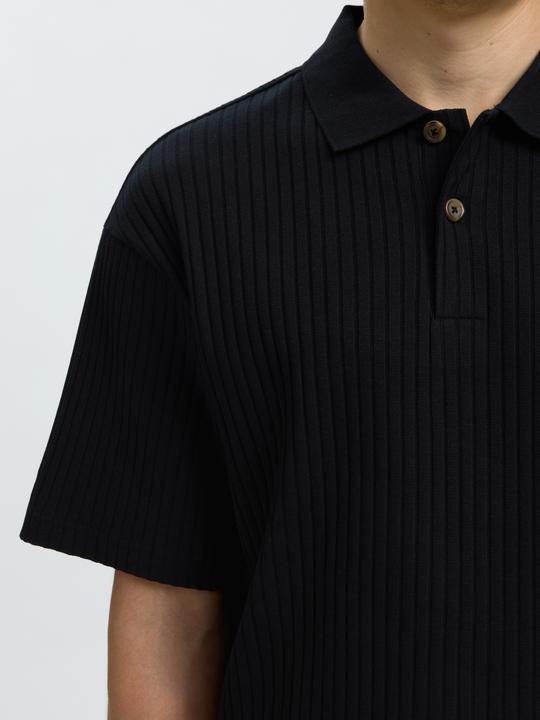 Produktbild Selected Geripptes Relaxed Fit Poloshirt (S)