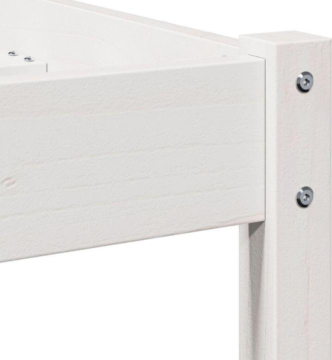 Produktbild vidaXL Bettgestell mit Kopfteil Weiss 140x210 cm Massivholz Kiefer (140 x 210 cm)