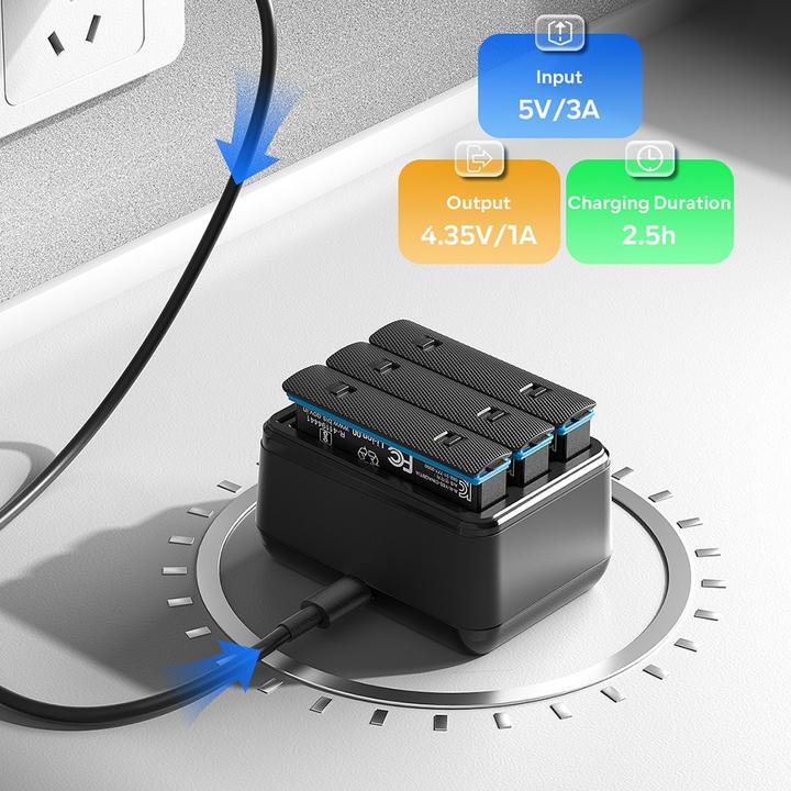 Image du produit aMagisn Station de charge de batterie 3 en 1 Insta360 X4 (X4)