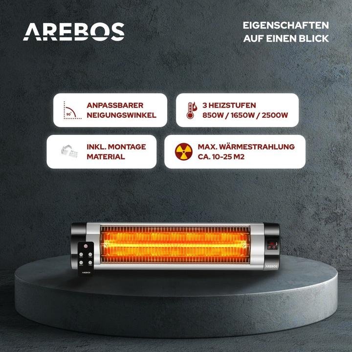 Actual product image Arebos Infrared radiant heater (2500 W)
