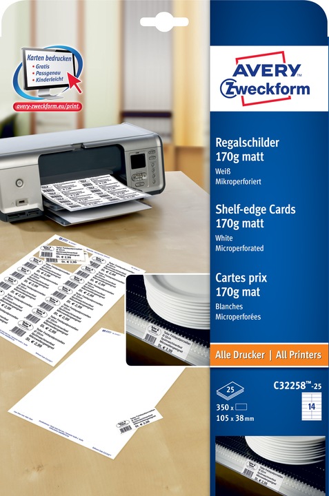 Produktbild Avery Regalschilder