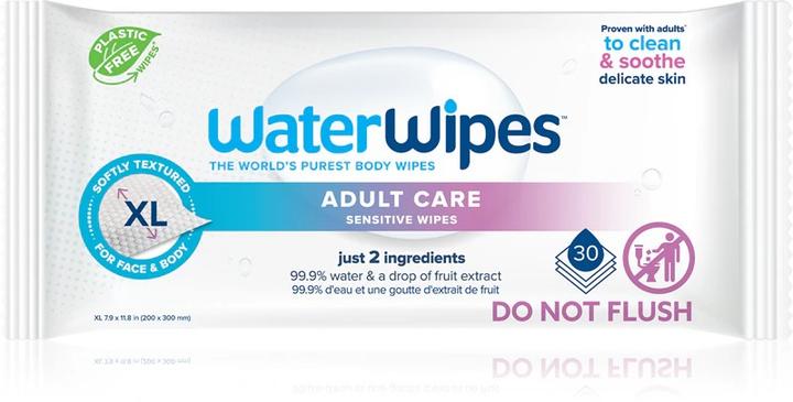 WaterWipes Adult Care Sensitive Wipes chusteczki nawilżane wodne XL 30szt.