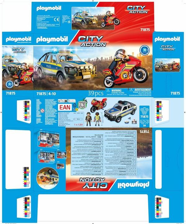 Produktbild Playmobil 71875 Verfolgungsjagd mit Polizei Pick-Up (71875, Playmobil Action Heroes)