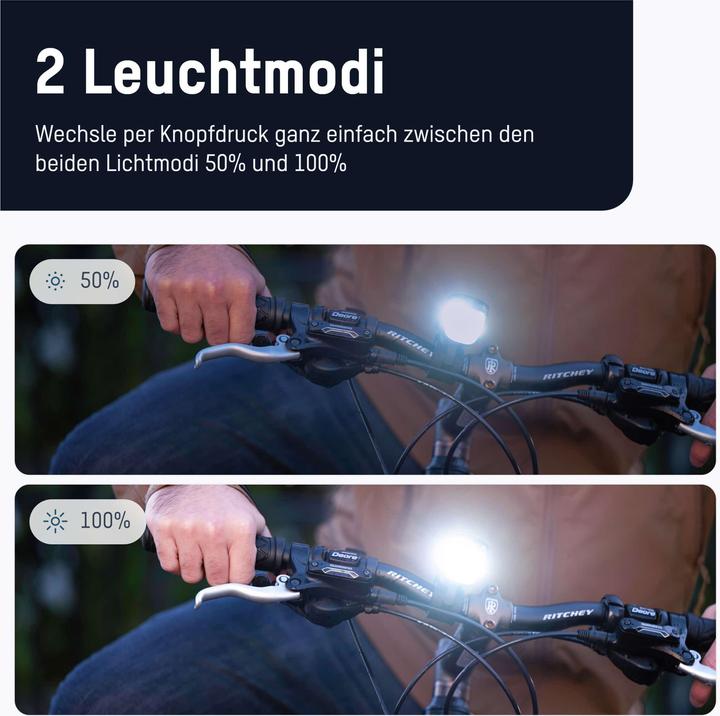 Produktbild Ansmann Fahrradbeleuchtung Fahrradlicht Set Akku Front und Rücklicht (170 lm, 170 lm)
