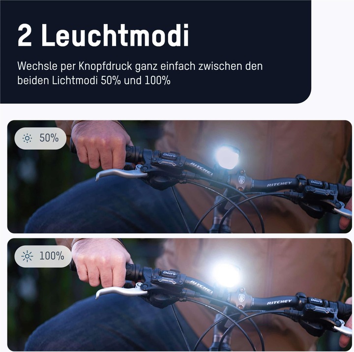 Immagine prodotto Ansmann Illuminazione per biciclette Set di luci per biciclette Batteria anteriore e posteriore (170 lm, 170 lm)