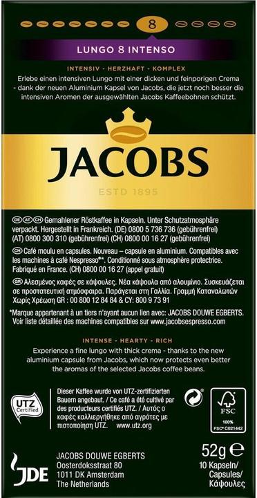 Immagine prodotto Jacobs Lungo 8 Intenso (10 x Porta.)