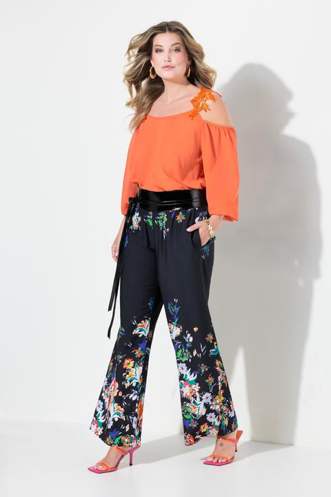 Actual product image Miamoda Pants with wide legs and floral print (52)