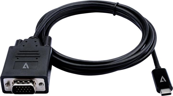 V7 Black USB-C To VGA Video Cable (2 m, VGA)