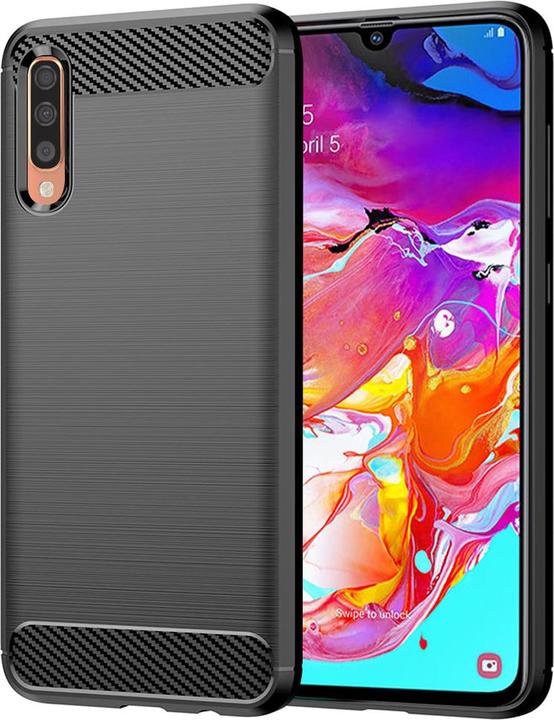 Productafbeelding Techsuit - Carbon Silicone - Samsung Galaxy A70 / A70s - Black (Samsung Galaxy A70, Samsung Galaxy A70S)